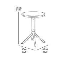Keter Set Balcony Chelsea, Set Mobili da Esterno in Rattan 2 Sedie e Tavolino con Superficie Liscia, Grafite