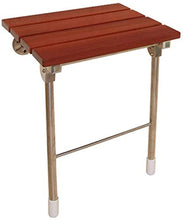 Sgabello per doccia pieghevole a parete in legno Sgabello per doccia a parete Sgabello per doccia pieghevole in legno per anziani / disabili Sgabello per doccia antiscivolo con acciaio inossidabile