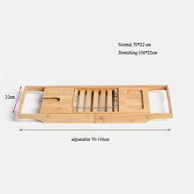 AnnYGJ Vaschetta da Bagno in bambù, Vasca da Bagno Vassoio Posto Retrattili Scaffali Vino E Scaffali Tablet Vasca da Bagno del Supporto di Candela, per La Casa Stanza da Bagno Dell'hotel, 70-106x22cm