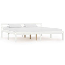 BIGTO - Struttura letto con 2 cassetti in legno di pino massello, mobili per camera da letto, 180 x 200 x 60 cm, colore: Bianco
