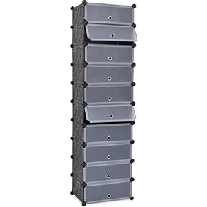 vidaXL Scarpiera Modulare a 10 Scomparti Nera Mobiletto Organizzatore Scarpe