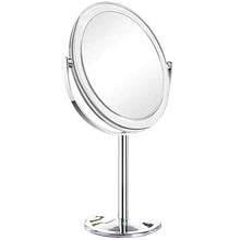 YUESEN Ovale Doppia Faccia Specchi Specchio Bagno,Specchio da Trucco Ingranditore Make Up Specchiera da Tavolo,Argento
