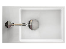 Mobili da bagno – Set con specchio con ripiano e lavabo in ceramica, 45 x 26 cm, rovere dorato