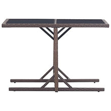 vidaXL Tavolo da Giardino Tavolino da Esterni Mobili da Giardino Arredo da Esterni Arredamento per Patio Marrone 110x53x72 cm in Vetro e Polyrattan