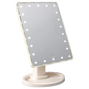 YO-HAPPY Staffa di Supporto, 16/22 LED Touchscreen Oscuramento LED Specchio per Trucco Specchio cosmetico con Rotazione a 360 °