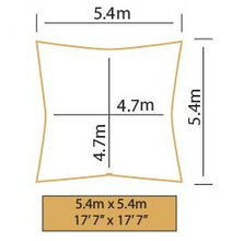 Tende a vela Kookaburra - Quadrata 5.4m Sabbia Intrecciata Traspirante