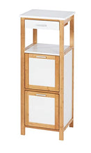 WENKO Scaffale Finja con 2 scomparti - Scaffale per il bagno, scaffale per la casa, Bambù, 34 x 89 x 30 cm, Marrone