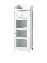 Premier Housewares 2402062 Gabinetto da Pavimento in Legno, Maniglie Cromate, Bianco
