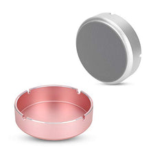 Custodia per gioielli, batteria a vite integrata per scatola di immagazzinaggio in lega di alluminio, scatola di forma rotonda con anello di metallo, portaoggetti, mini scatola del tesoro(Oro rosa)