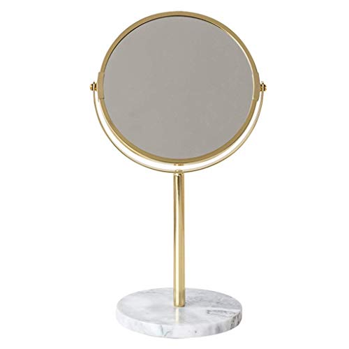 Specchio ingranditore, specchio per trucco da tavolo bifacciale Specchio ingranditore da tavolo dorato Specchio rotante portatile da 180 gradi adatto per bagno camera da letto, adatto per varie occas