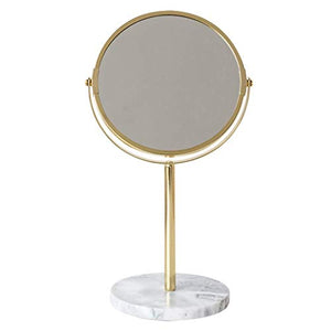 Specchio ingranditore, specchio per trucco da tavolo bifacciale Specchio ingranditore da tavolo dorato Specchio rotante portatile da 180 gradi adatto per bagno camera da letto, adatto per varie occas