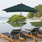 Outsunny Ombrellone Rettangolare in bambù e Poliestere, Filtra Raggi UV, per Esterni/Giardino/Terrazzo, Verde 2x1,5x2,3m