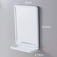 Unishop Specchio da doccia Specchio trucco da barba leggero specchio da bagno senza fori specchio in vetro da parete autoadesivo, con 3 ganci adesivi