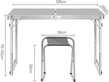 Tavolo da picnic all'aperto Tavolo da pranzo portatile Tavolo da pranzo in lega di alluminio tavolo con una capacità di 50 kg tavolino temporaneo in giardino comodo manico tavolo barbecue conveniente