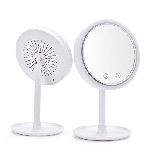 Specchio Trucco La rotazione di 180 gradi rende lo specchio con il trucco del fan dello specchio della vanità a tre in uno specchio del trucco del tavolo a tre in uno specchio per la casa Specchio Da