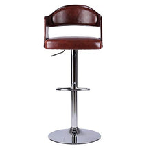 AYQ- Sedia da Bar in Ferro, Sedia da Ufficio Regolabile Girevole Sedia da Libro Sedia da Computer Schienale in Legno Poltrona retrò Altezza 60-82 cm Sedia da Reception (Color : Brown)