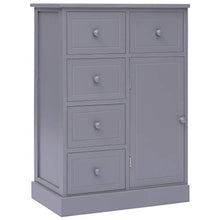 FAMIROSA Credenza con 10 Cassetti Grigia 113x30x79 cm in Legno