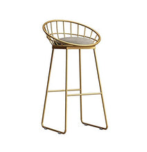 UWY Sedie Sgabello Alto Sedia Semplice Imbottita Poggiapiedi Sedia da Pranzo Sgabello da Cucina Sgabello per Colazione da Bar Gambe in Metallo Carico Massimo 150 kg A + (Dimensioni: 75CM)