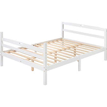 Telaio letto in legno deluxe con testiera, base in legno massiccio, supporto per doghe in legno, per bambini, ragazzi e adulti, bianco (200 x 140 cm)