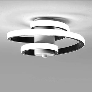 Plafoniera LED Moderno Lampada da Soffitto LED 18W Bianco Freddo, Creativo Plafoniera Design in Alluminio Spirale Linea, Lampadario Nero per Soggiorno Camera da letto Sala Cucina Corridoio