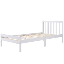 Struttura letto in legno, letto singolo, 90 x 190 cm, in legno massello, mobili per adulti, bambini, ragazzi, 90 x 190 cm, colore: bianco