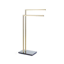Wing Piantana Porta Asciugamani 2 Bracci Porta Asciugamani Bagno da Terra, Portasciugamani e Appendiabiti, Metallo Piantana da Bagno Porta Salviette, 30×20×80 cm