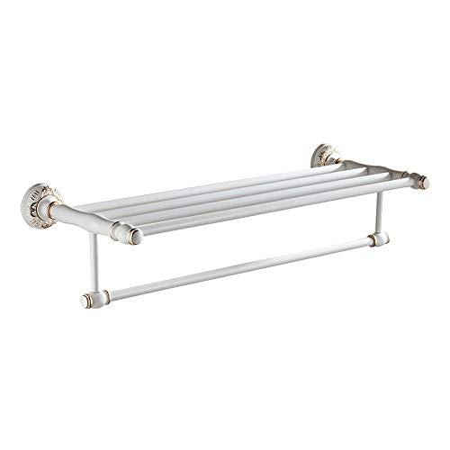 Towel Rack con Un Unico portasciugamani Doppio portasciugamani da Bagno in Alluminio Europeo Cottura Bianco portasciugamani portasciugamani Accessori Hardware per Il Bagno