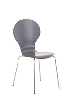 CLP Set 2 Sedie Impilabili Diego in Legno Robusto I Sedie Attesa con Telaio in Metallo I Sedie Ergonomiche E Facili da Pulire, Colore:Grigio