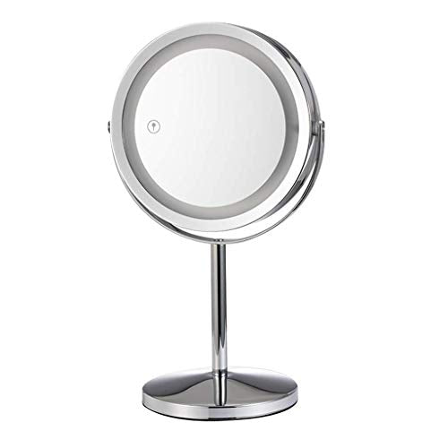 ADSE LED Touch Specchio per Il Trucco 3X Specchio per Il Trucco da Tavolo a 360 Gradi; Specchio da Barba Rotante Specchio per Il Trucco-per Bagno Camera da Letto (7 Pollici)
