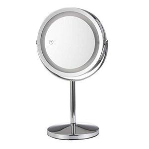 ADSE LED Touch Specchio per Il Trucco 3X Specchio per Il Trucco da Tavolo a 360 Gradi; Specchio da Barba Rotante Specchio per Il Trucco-per Bagno Camera da Letto (7 Pollici)