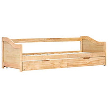 BIGTO - Divano letto estraibile, struttura in legno di pino massello, per la casa, 90 x 200 cm, marrone chiaro