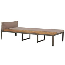 Festnight Lettino Prendisole Regolabile con Cuscini in Massello Acacia Marrone,Lettino da Sole,Sedia Sdraio,Lettino da Spiaggia 200 x 160 x (36-80) cm