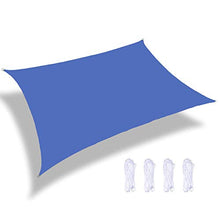 YTQ 95% UV Block Vele Parasole Vela Rettangolo Vela Tenda da Sole Impermeabile Tettoia Perfetta per Patio Esterno Giardino Cortile Pergola Decking Piscina Blu(Size:4 * 6m)