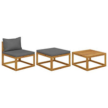 Tidyard 3pz Set Divani da Giardino/Salotto/Salottino in Legno massello di Acacia per Esterno/Arredo Giardino con Cuscini
