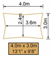 Kookaburra Tenda a Vela Impermeabile di Colore Sabbia del Deserto, 4.0 x 3.0 m, Rettangolare