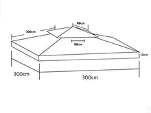 Megashopitalia Top Telo Copertura di Ricambio per Gazebo 3x3 MT con Airvent Bianco in Poliestere da 180 gr/mq