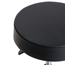 ZXYDD - Sgabello girevole su ruote, regolabile, seduta imbottita rivestita in pelle sintetica, sgabello rotondo per massaggi, colore: nero