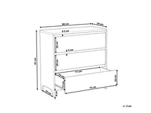 Beliani Cassettiera Bianca e Legno Scuro 81 x 80 cm 3 Cassetti Stile Retro Maiden