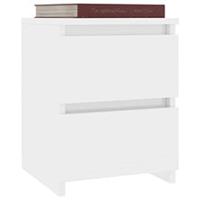 Festnight Comodini Bianchi Lucidi in Truciolato 2 pz 30x30x40 cm