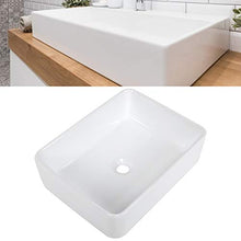 Lavello Cucina Hotel, Lavabo da appoggio in ceramica, 48,5 x 37 x 14 cm, Colore: bianco