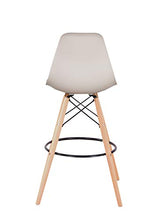 Set di 2 sgabelli da bar, piedi in legno, stile scandinavo, per sala da pranzo, bistrot, bar, 108 cm, colore: cachi