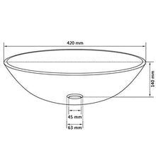 lavabo da bagno in vetro temperato Trasparente 42 x 14 cm