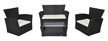 SAMIRA Salotto da Giardino in Rattan, Set di divani da Esterno in polyrattan MOD. Aurora Nero