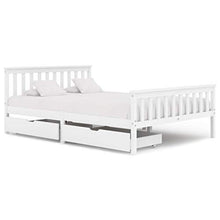 FAMIROSA Giroletto con 2 Cassetti Bianco in Massello di Pino 140x200 cm-0426
