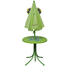 vidaXL Set Mobili da Esterno 4 pz Giardino Bambini Tavolo Sedie Ombrellone Verde