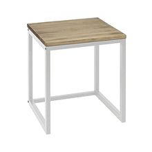 DS Dropshipping Comodini Eco Three 40x40 Alto 47 cm in Legno massello 18 mm e Gambe in Acciaio Laccato Bianco