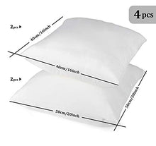 ilauke Cuscino Imbottitura per Divano, Confezione da Combinazione di 40 x 40 cm e 50 x 50 cm, in Cotone e Poliestere di Puro Bianco, Morbido per Casa Ufficio, Divano Sedia Letto, 4 Pezzi