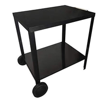 BENEFFITO Portimao – Carrello da barbecue – Tavolo ausiliare per esterno in acciaio con ruote per ferro da stiro, due vassoi, colore: nero