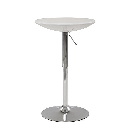 Cribel Milan Snack Tavolo, Metallo Cromato, Vetroresina, Bianco