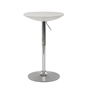 Cribel Milan Snack Tavolo, Metallo Cromato, Vetroresina, Bianco